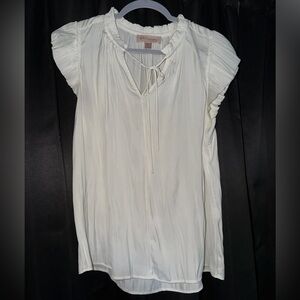 Philosophy Cream Ruffle Sleeve Blouse